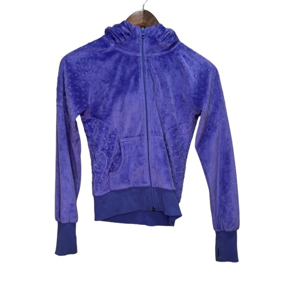 Triple Flip Purple Bubble Dot Fleece Zip up Sweater Size 10 - Picture 1 of 12